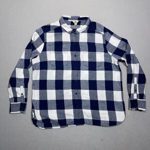 Woolrich Shirt Womens Size XXL Blue Plaid Plus Flannel Button Up Long Sleeve